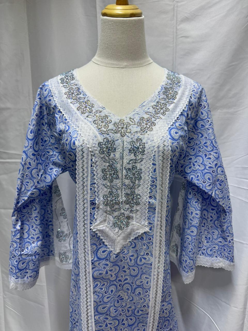 Elegant Cotton Mukhawar - Blue