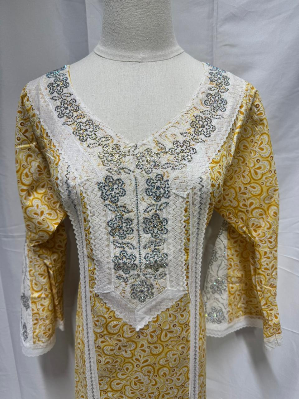 Elegant Cotton Mukhawar - Yellow