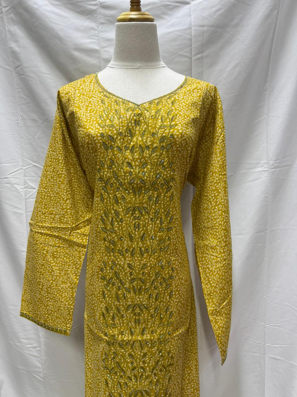 MUKHAWAR Cotton Full sleeve - Yellow