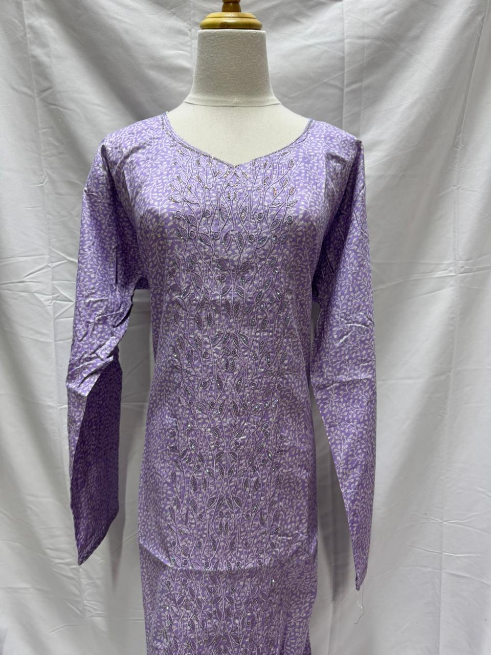 MUKHAWAR Cotton Full sleeve - Light Purple